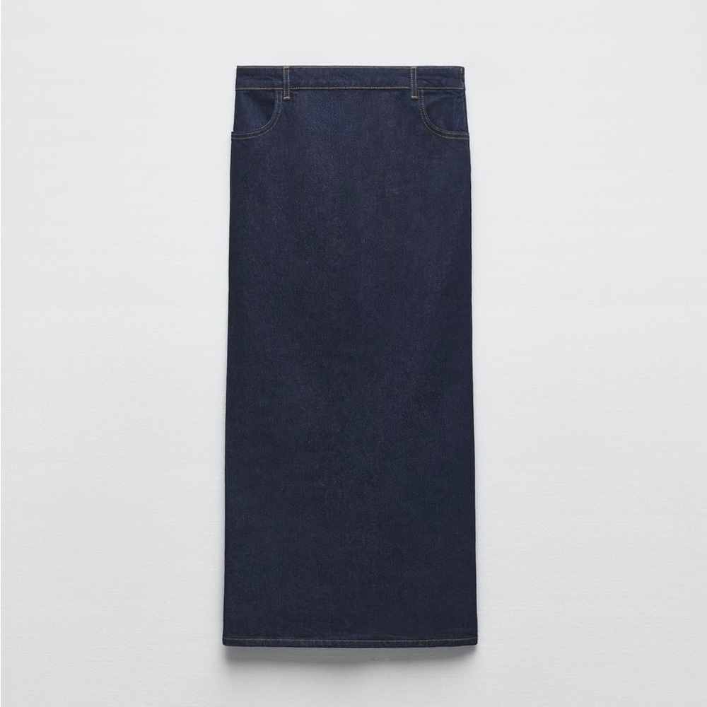 Zara Slit Denim Skirt - Picture 2 of 4